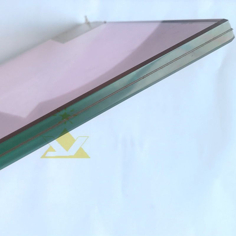 8.76mm Color PVB Interlayer Clear Laminated Glass with R3 safe corner